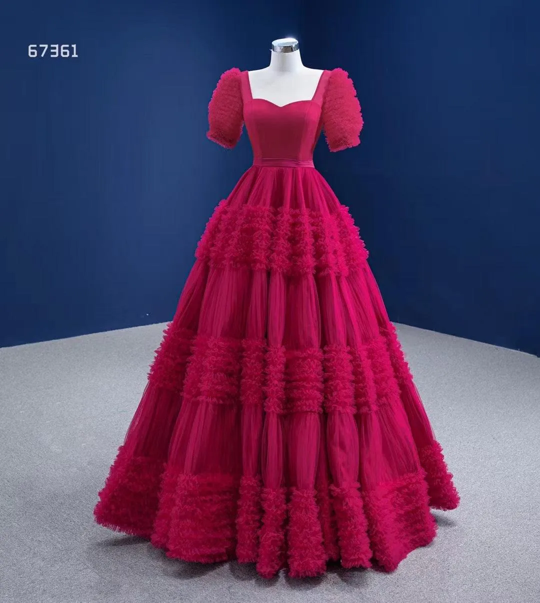 Classic Red A-line Evening Dress